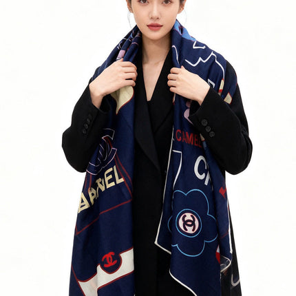 CHANEL 25S SCARF 135 CM IN CASHMERE SILK 943656