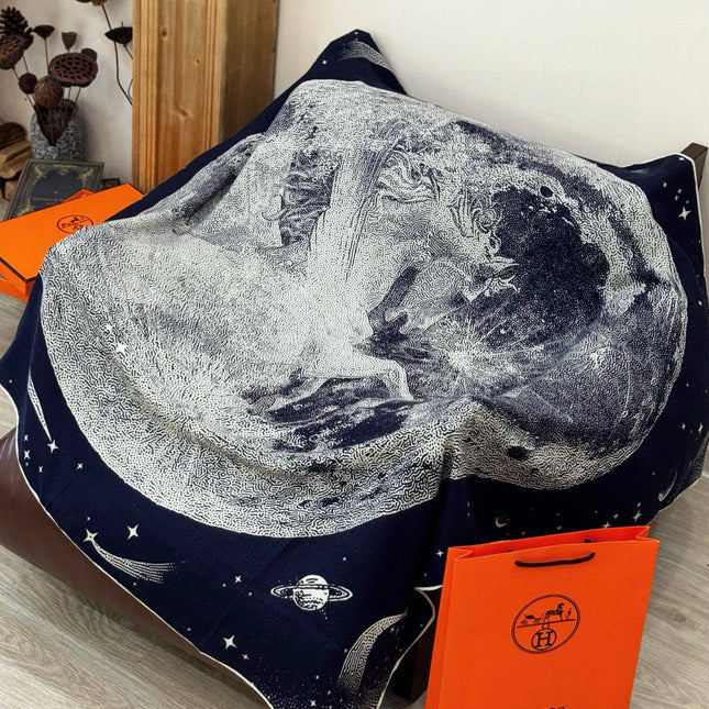HERMES 25S SCARF 140 IN SILK CASHMERE 987418