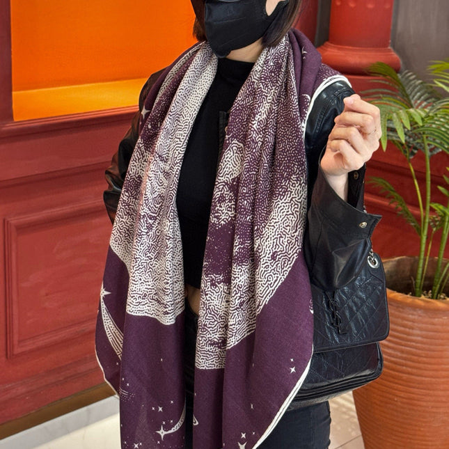 HERMES 25S SCARF 140 IN SILK CASHMERE 987419