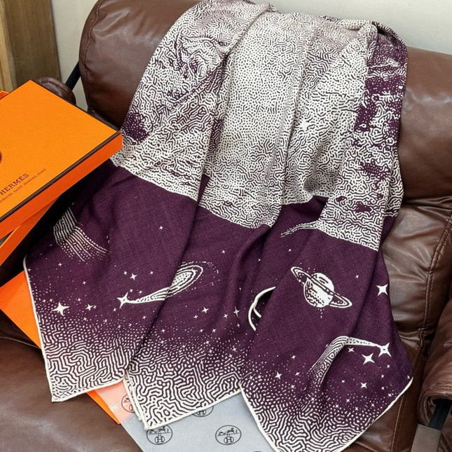 HERMES 25S SCARF 140 IN SILK CASHMERE 987419