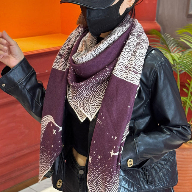 HERMES 25S SCARF 140 IN SILK CASHMERE 987419