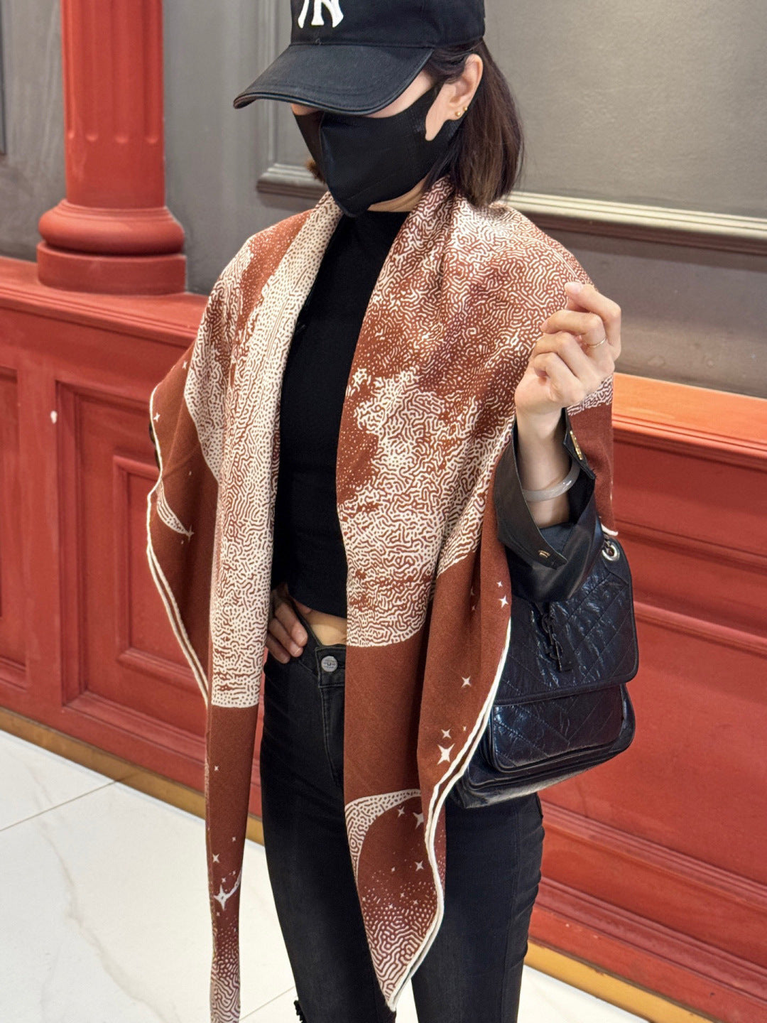 HERMES 25S SCARF 140 IN SILK CASHMERE 987420