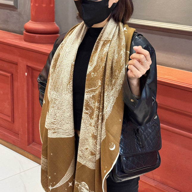 HERMES 25S SCARF 140 IN SILK CASHMERE 987421