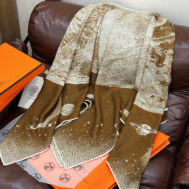 HERMES 25S SCARF 140 IN SILK CASHMERE 987421