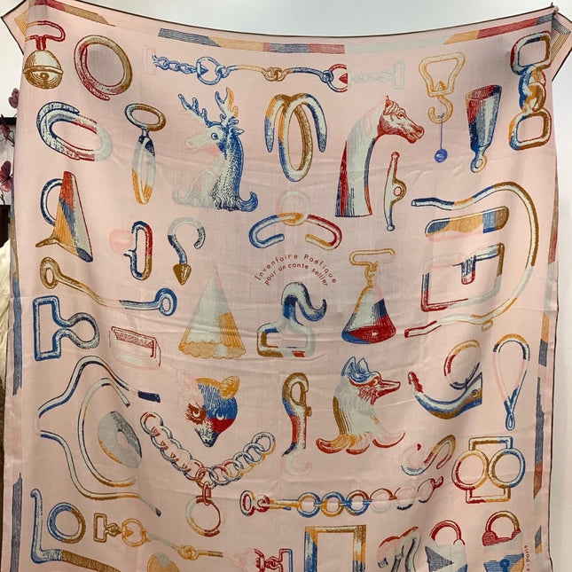 HERMES 25S SCARF 137 IN SILK CASHMERE 991691