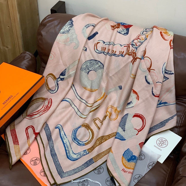 HERMES 25S SCARF 137 IN SILK CASHMERE 991691