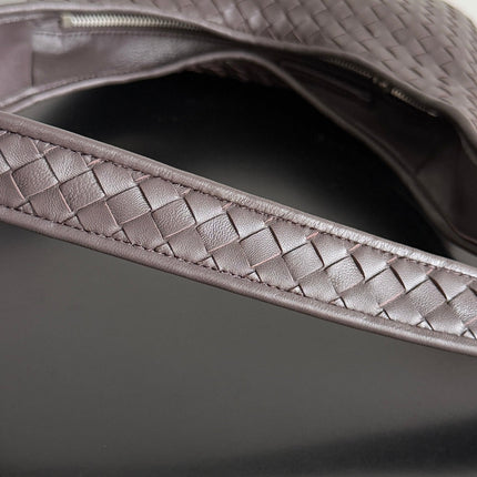 BOTTEGA VENETA 25S VENETO BAG 27 IN DARK BROWN CALFSKIN SILVER HARDWARE