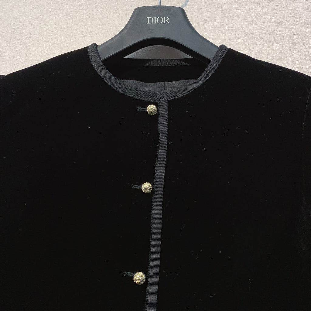 DIOR 25S ROUND-NECK VELVET JACKET 699