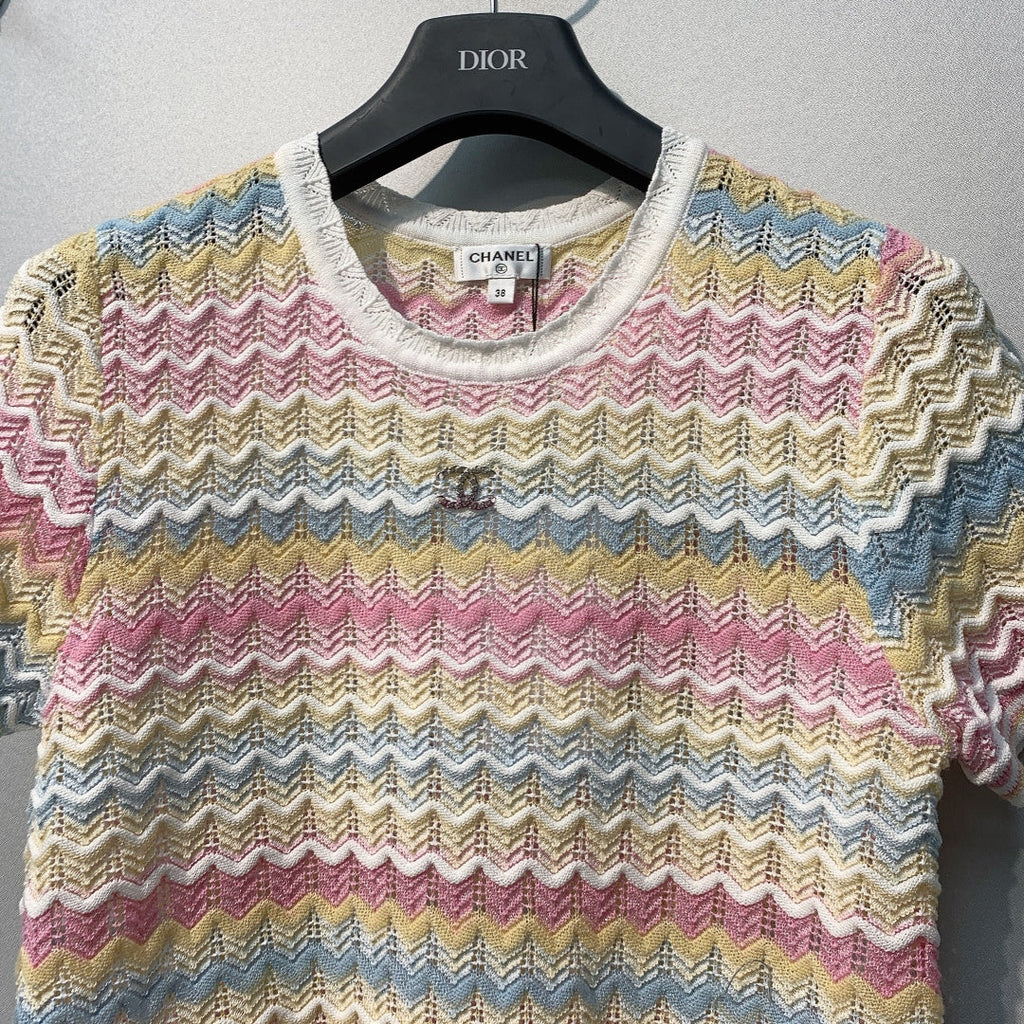 CHANEL 26S SHORT-SLEEVE KNIT TOP STYLE 1107