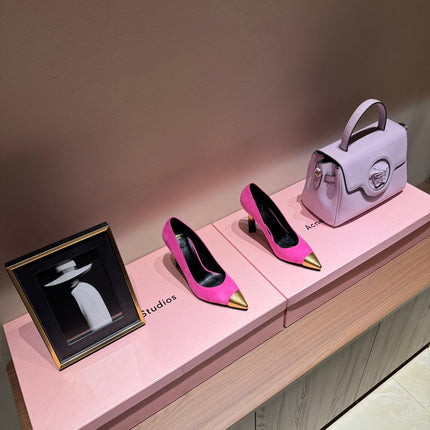BALMAIN 26S HIGH HEELS 100 MM IN DARK PINK SUEDE