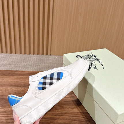 BURBERRY 26S SNEAKERS IN WHITE  SOFT CALFSKIN AND FABRIC