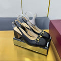 GG HIGH HEELS 65 IN BLACK LAMBSKIN WITH GOLD HARDWARE
