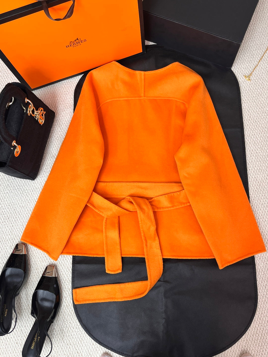 HERMES 25S SHORT CASHMERE COAT 241