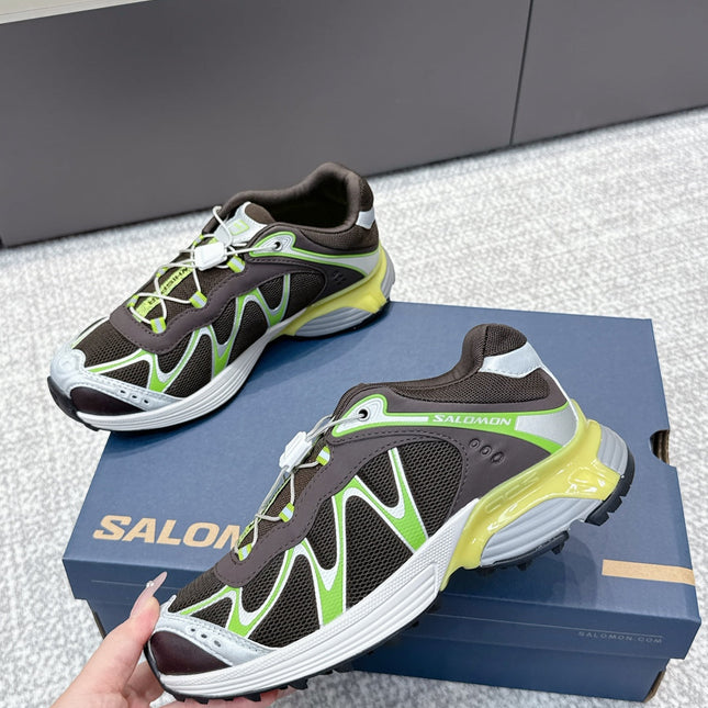 ALO 25S SALOMON XT WHISPER 40 MM IN BLACK AND GREEN MESH FABRIC