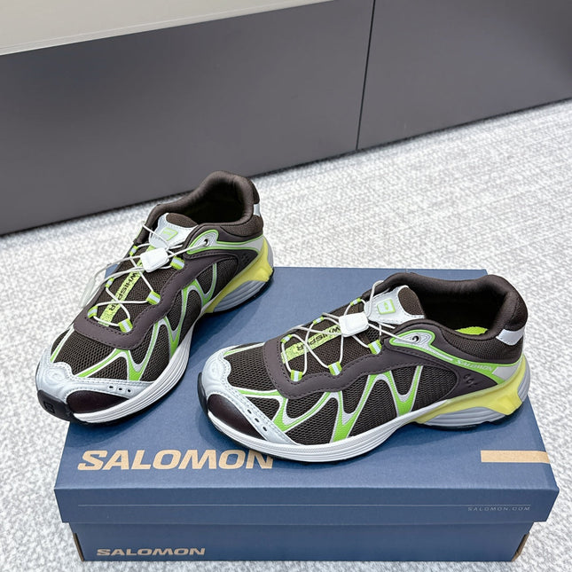 ALO 25S SALOMON XT WHISPER 40 MM IN BLACK AND GREEN MESH FABRIC