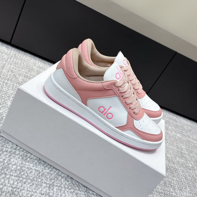 ALO 25S SNEAKER IN PINK AND WHITE LAMBSKIN