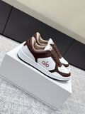 ALO 25S SNEAKER IN DARK BROWN AND WHITE LAMBSKIN