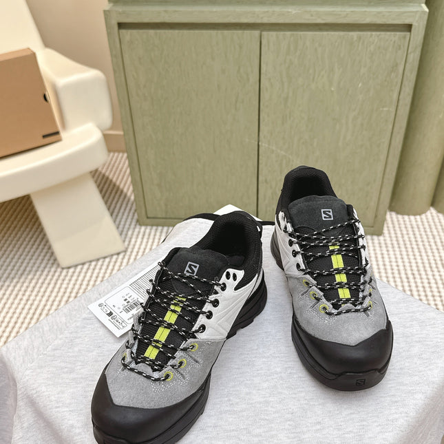 ALO 25S SALOMON X-ALP LTR SNEAKER IN GREY AND WHITE SUEDE