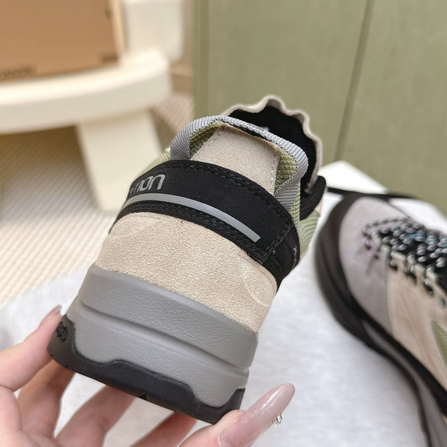 ALO 25S SALOMON X-ALP LTR SNEAKER IN BEIGE AND GREY SUEDE