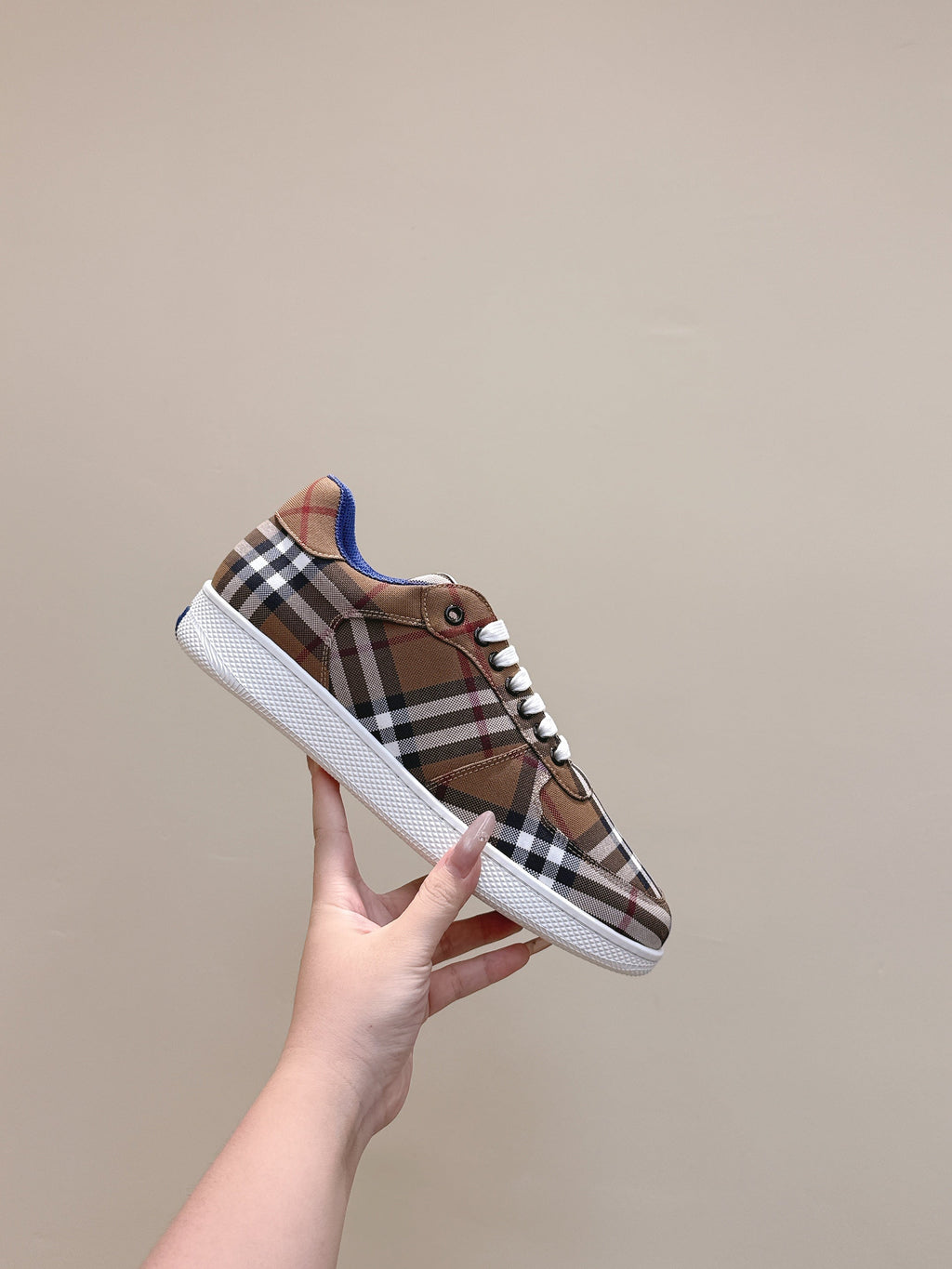 BURBERRY 26S PLAID TERRACE SNEAKERS IN BROWN CANVAS STYLE 12