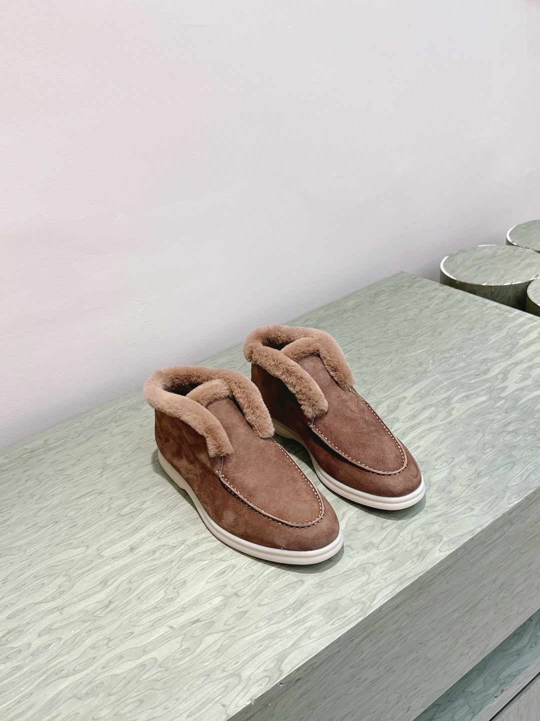 LP 25S SUMMER CHARMS WALK LOAFERS IN BROWN SUEDE AND FLEECE
