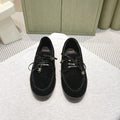 CELINE 26S LACE-UP LOAFERS IN BLACK SUEDE