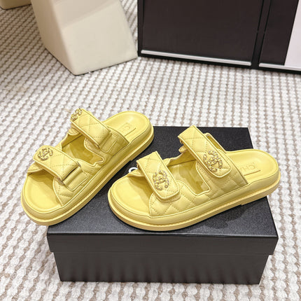 CHANEL 26S SANDALS IN YELLOW CALFSKIN