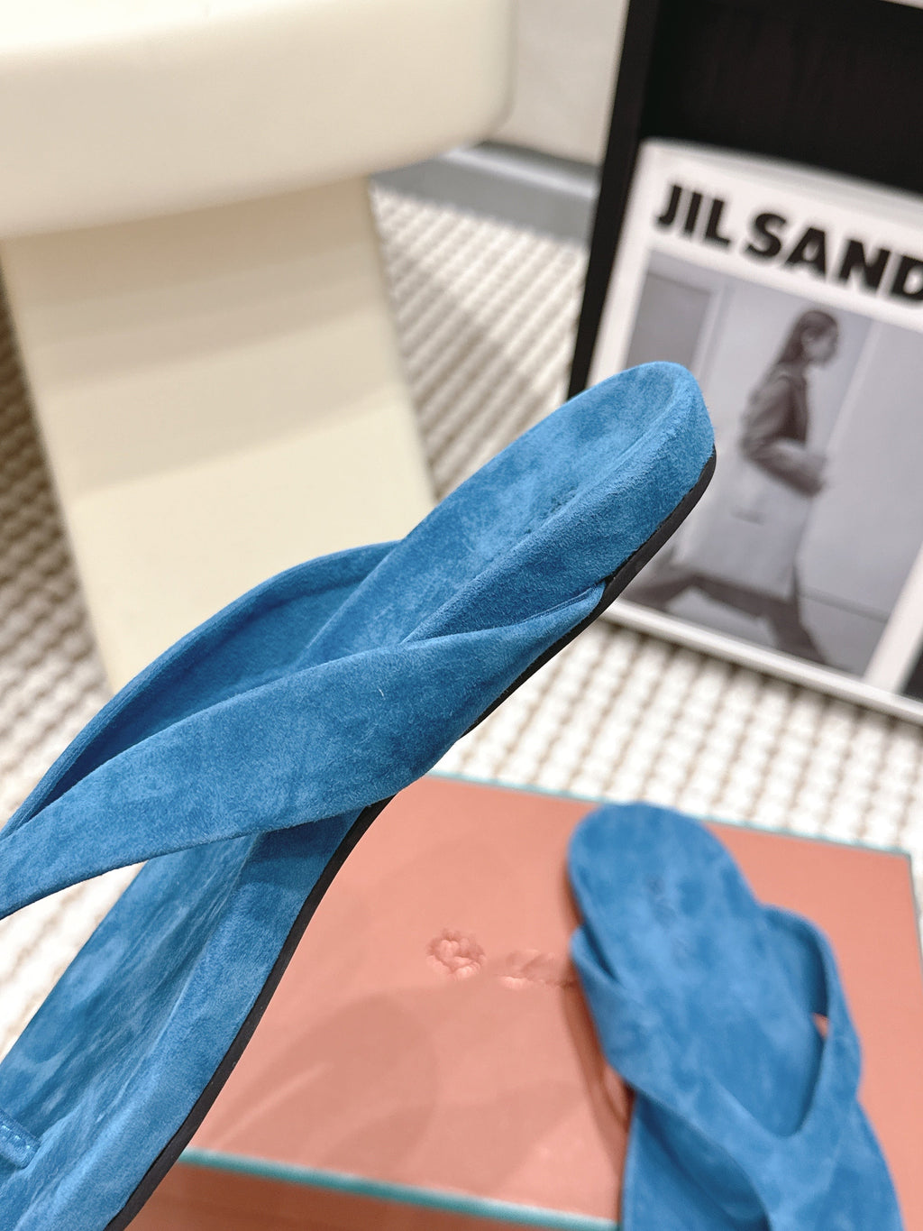 LP 26S THONG SANDALS IN TURQUOISE BLUE SUEDE