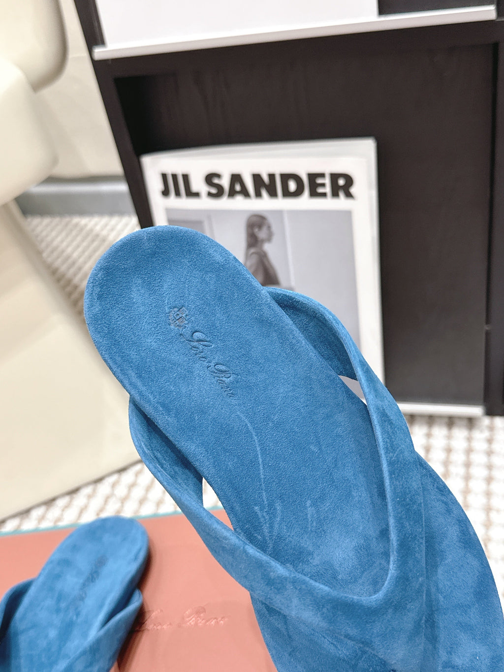 LP 26S THONG SANDALS IN TURQUOISE BLUE SUEDE