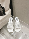 LOEWE 26S WOVEN HEEL SANDALS 50 MM IN WHITE LAMBSKIN