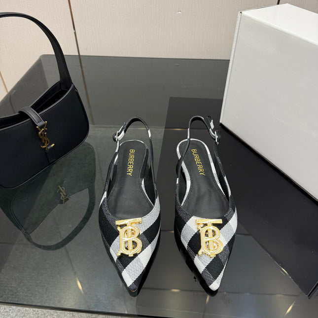BURBERRY 26S SLINGBACK IN STRIPED COLOR COORDINATION FABRIC STYLE 8
