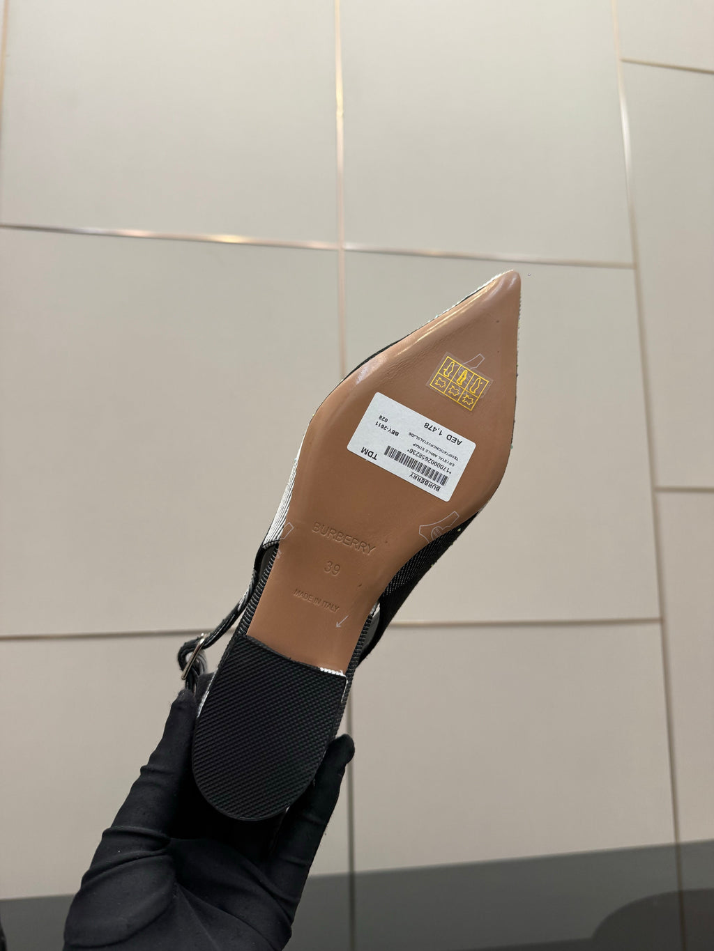 BURBERRY 26S SLINGBACK IN STRIPED COLOR COORDINATION FABRIC STYLE 3