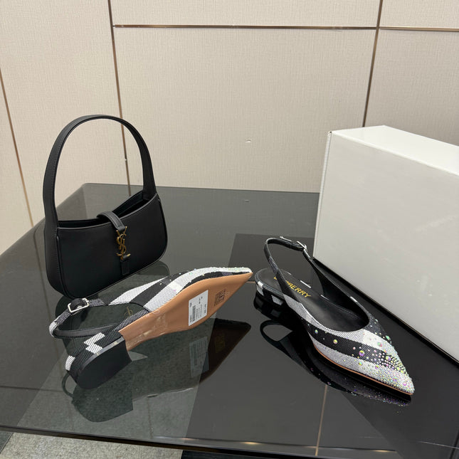 BURBERRY 26S SLINGBACK IN STRIPED COLOR COORDINATION FABRIC STYLE 3