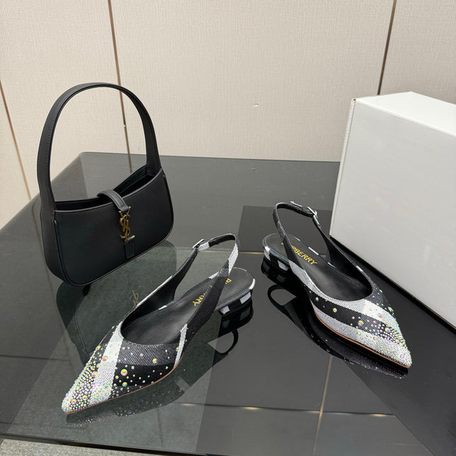 BURBERRY 26S SLINGBACK IN STRIPED COLOR COORDINATION FABRIC STYLE 3