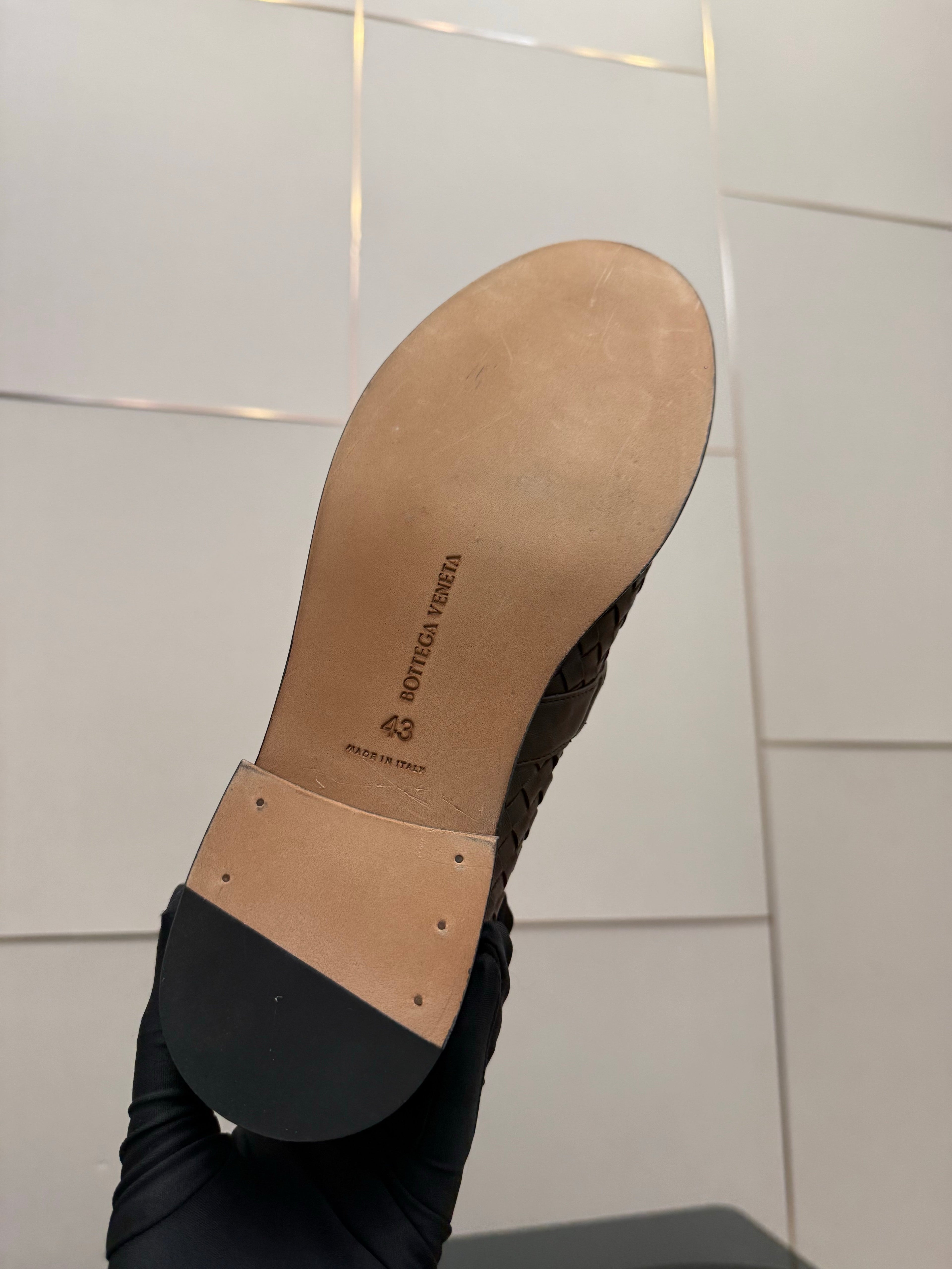 BOTTEGA VENETA 26S LOAFERS IN BROWN TECHNICAL WOVEN CALFSKIN STYLE 3