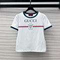 GG White Blue Cotton Jersey T-shirt With Print