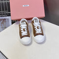 MIUMIU 25S SNEAKERS IN EARTH BROWN SUEDE