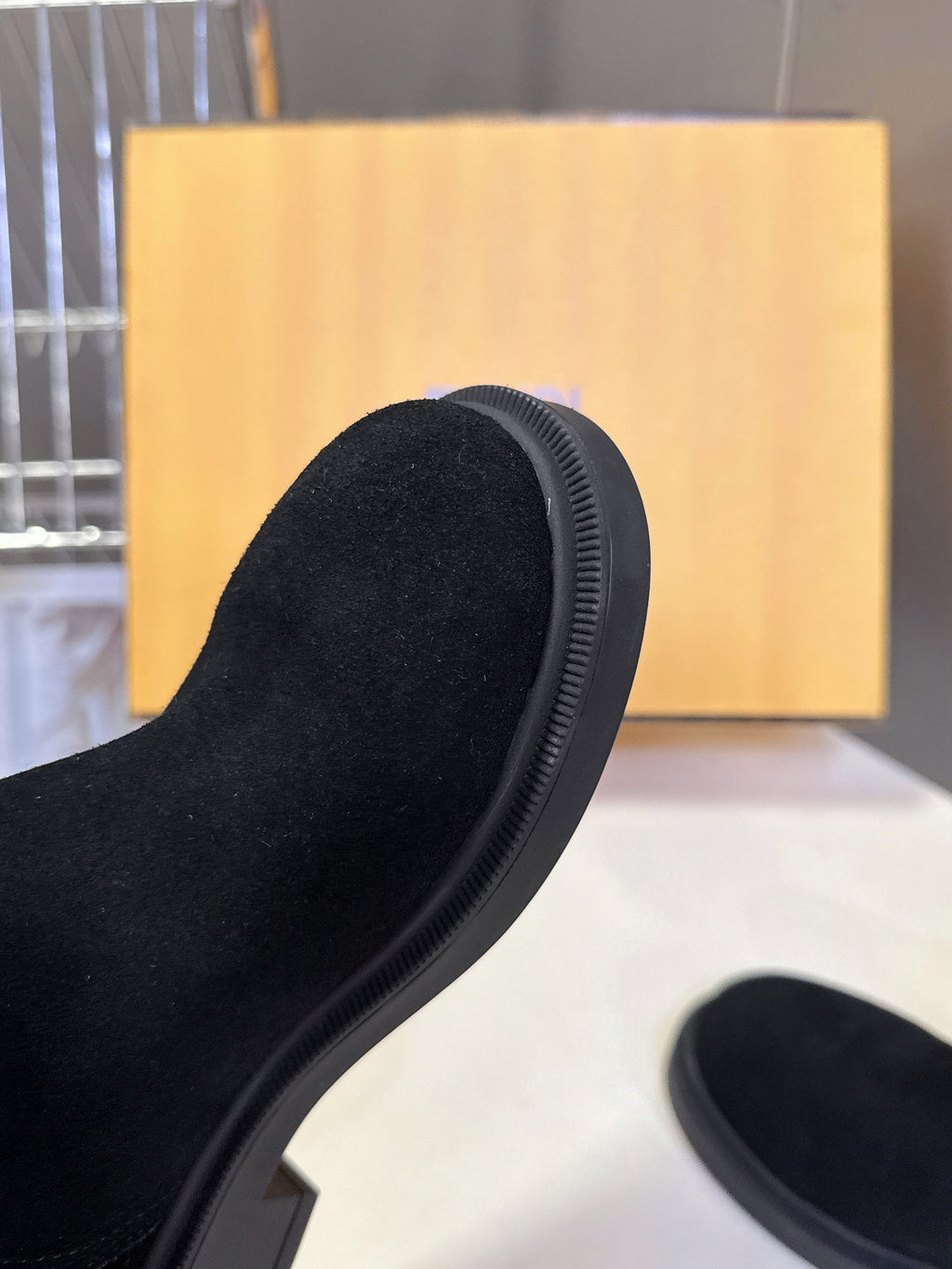 FENDI 25S BOOTS IN BLACK SUEDE