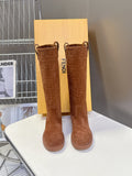 FENDI 25S HIGH-CUT BOOTS IN BROWN SUEDE