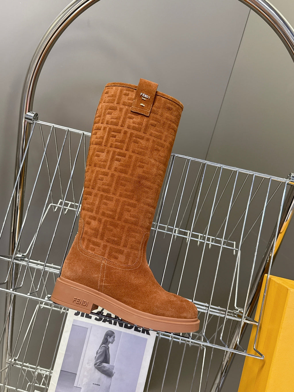 FENDI 25S HIGH-CUT BOOTS IN BROWN SUEDE