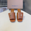 BURBERRY 26S HIGH HEEL MULE SANDALS 60MM IN CARAMEL BROWN CALFSKIN