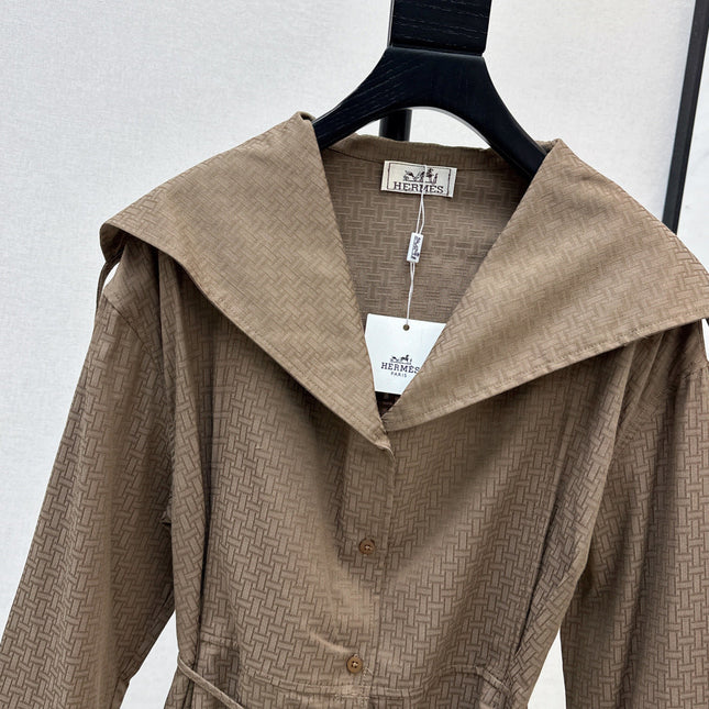 HERMES 26S LONG COAT DRESS 518