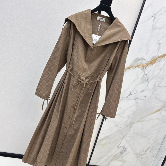 HERMES 26S LONG COAT DRESS 518