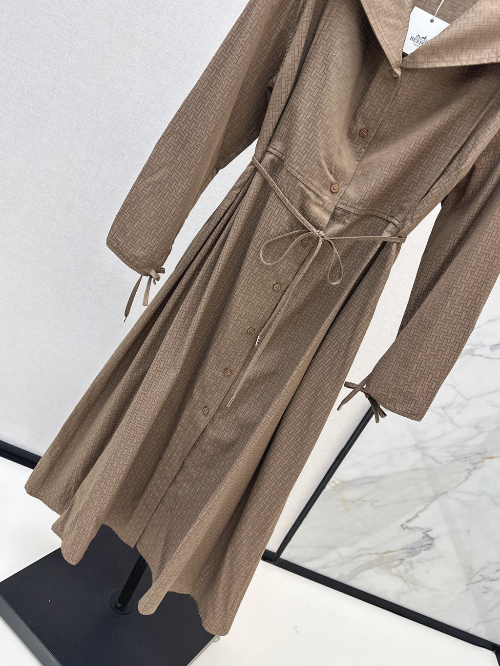HERMES 26S LONG COAT DRESS 518