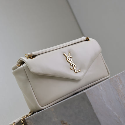 YSL 25S CALYPSO HANDBAG 26 IN IVORY LAMBSKIN GOLD HARDWARE
