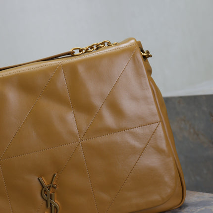 YSL 25S LARGE JAMIE 43 IN DARK GOLDENROD LAMBSKIN GOLD HARDWARE