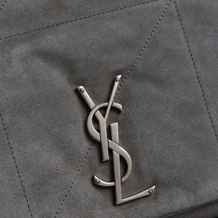 YSL 25S LARGE JAMIE 43 IN MUTED KHAKI SUEDE GOLD HARDWARE