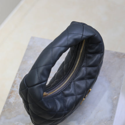 YSL 25S ICARINO 17 IN BLACK QUILTED CALFSKIN GOLD HARDWARE