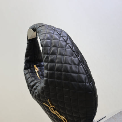 YSL 25S ICARE HOBO 44 IN BLACK QUILTED CALFSKIN GOLD HARDWARE