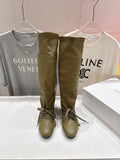 ALO 25S PALOMA WOOL TALL BOOTS 45 MM IN MOSS BROWN LAMBSKIN